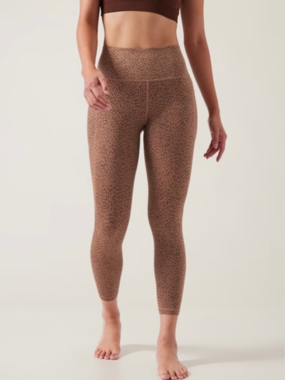 Athleta Tall Salutation Stash 7/8 Tight in Shanti Animal Beige